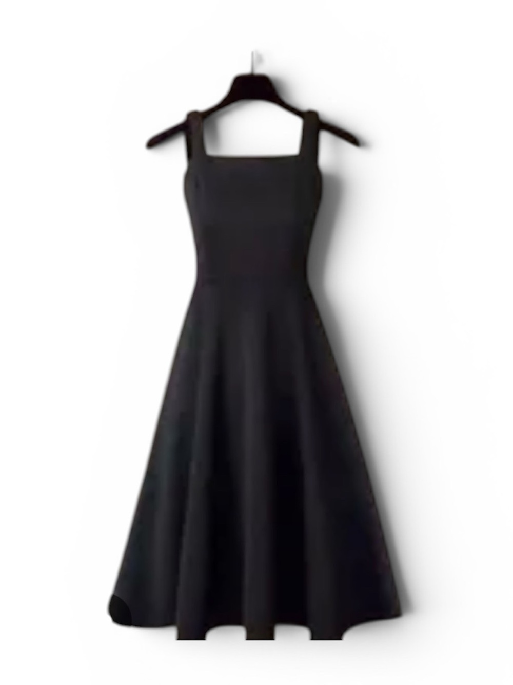 BNWT Black Square-Neck Adjustable Strap Fit and Flare Dress